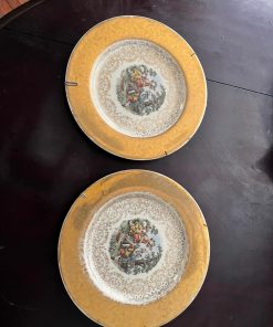 Colección Platos Porcelana Bañados en Oro 22 k