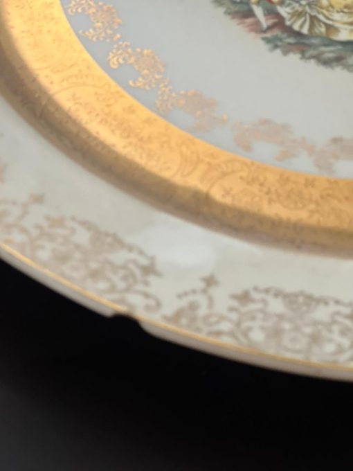 Colección Platos Porcelana Bañados en Oro 22 k