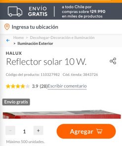 Reflector Solar con Detección de Movimiento