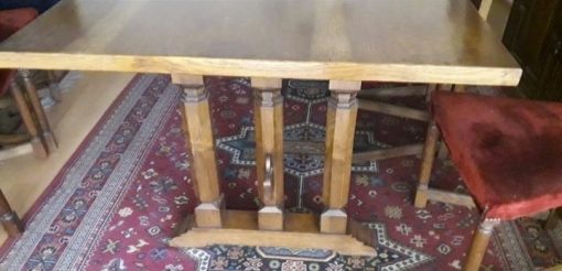 Juego Comedor Madera Encina con 6 Sillas y 2 Sitiales