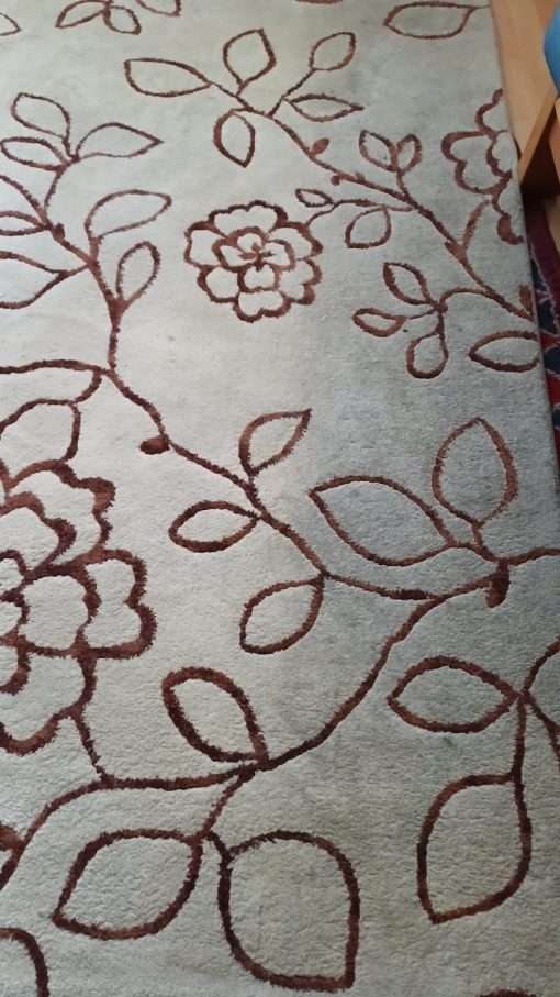 Alfombra flores beige - Imagen 2