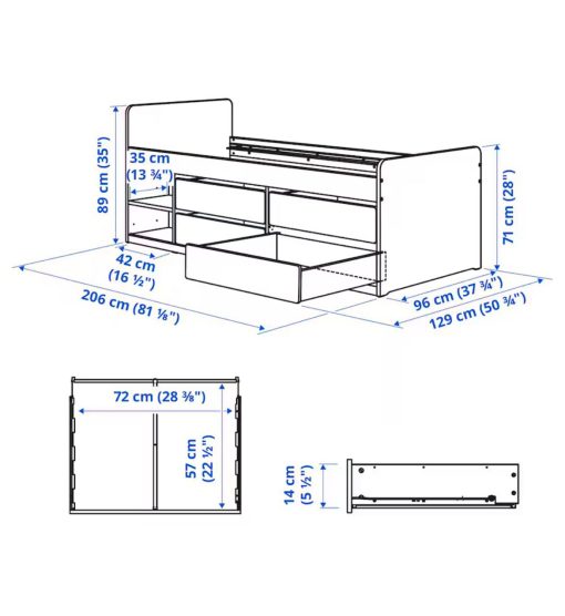 Cama 1 plaza con 4 cajones IKEA - Imagen 6