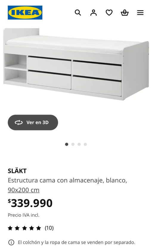 Cama 1 plaza con 4 cajones IKEA - Imagen 8