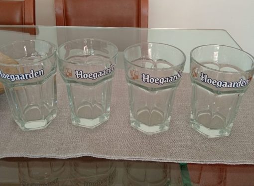 Set 4 vasos cerveceros Hoegaarden